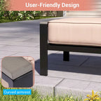 Outdoor 7 Pieces Rattan Patio Set with 3-Seater Sofa, Thickening Cushions with Coffee Table and Sturdy Frame