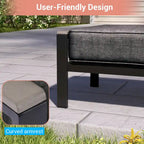Outdoor 7 Pieces Rattan Patio Set with 3-Seater Sofa, Thickening Cushions with Coffee Table and Sturdy Frame