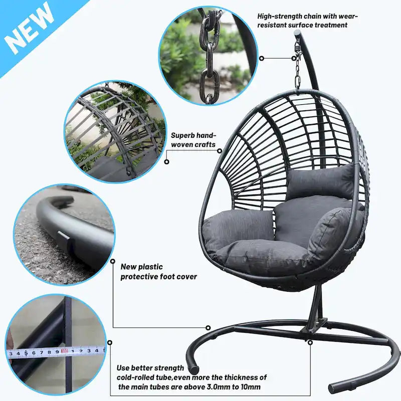 High Quality Wicker Swing Egg Chair Great for Indoors&Outdoors - N/A