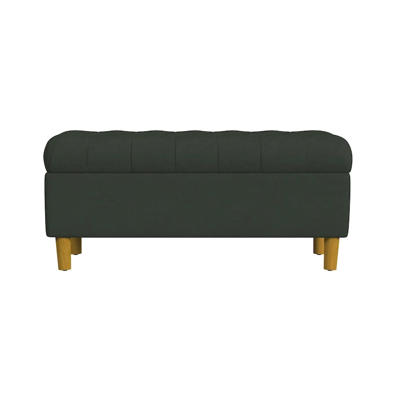 HomePop Button Tufted Top Storage Bench with Wood Legs