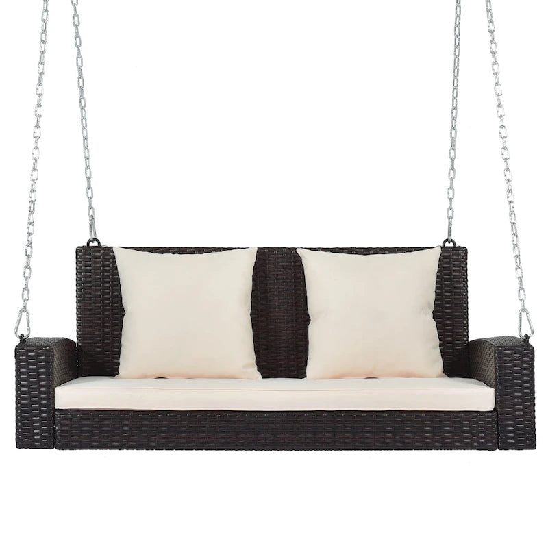 Wicker Hanging Porch Swing