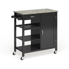 Porch & Den Ringsby Wooden 3-shelf Kitchen Cart