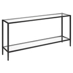 Hera 64 Wide Rectangular Console Table with Glass Shelf - 64 Wide