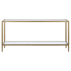 Hera 64 Wide Rectangular Console Table with Glass Shelf - 64 Wide