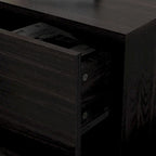 Timechee Sideboards Buffets w/ Storage Cabinet Drawers, Espresso/ White - 69L