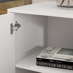 Timechee Sideboards Buffets w/ Storage Cabinet Drawers, Espresso/ White - 69L