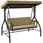 3 Person Metal Porch Swing with Canopy