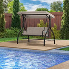 3 Person Metal Porch Swing with Canopy