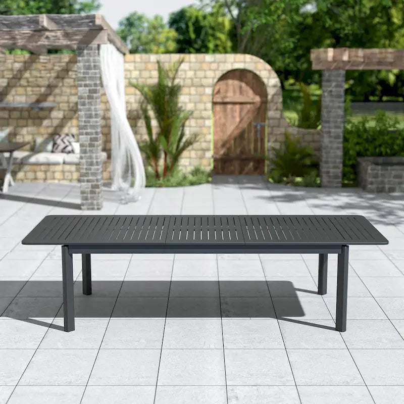 DESwan 108 in. x 39 in. Extendable Rectangular Aluminum Outdoor Dining Table