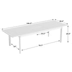 DESwan 108 in. x 39 in. Extendable Rectangular Aluminum Outdoor Dining Table