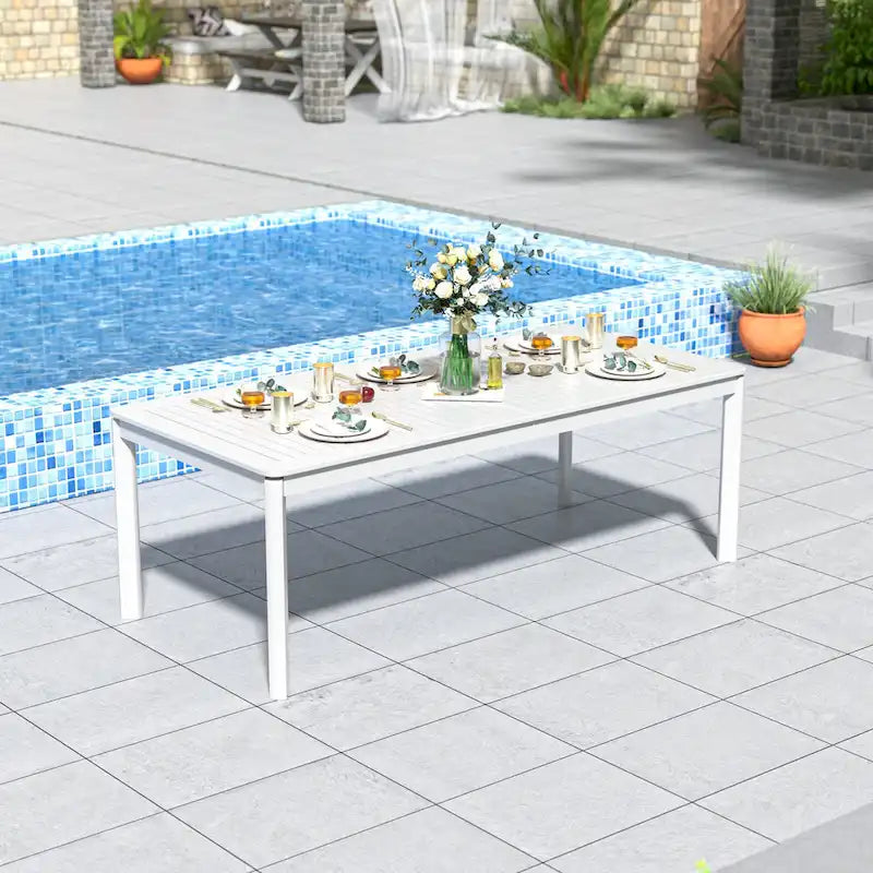 DESwan 108 in. x 39 in. Extendable Rectangular Aluminum Outdoor Dining Table