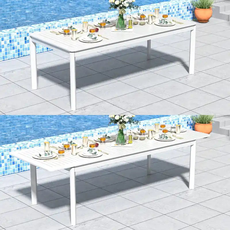 DESwan 108 in. x 39 in. Extendable Rectangular Aluminum Outdoor Dining Table