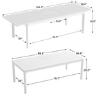 DESwan 108 in. x 39 in. Extendable Rectangular Aluminum Outdoor Dining Table
