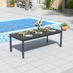 DESwan 108 in. x 39 in. Extendable Rectangular Aluminum Outdoor Dining Table
