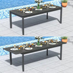DESwan 108 in. x 39 in. Extendable Rectangular Aluminum Outdoor Dining Table