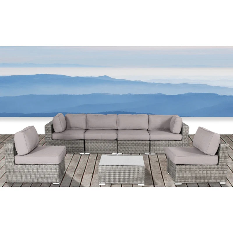 LSI Verona Wicker 7-piece Conversation Group with Cushion