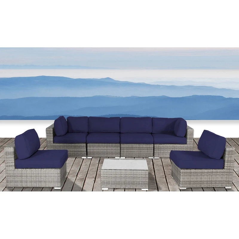 LSI Verona Wicker 7-piece Conversation Group with Cushion
