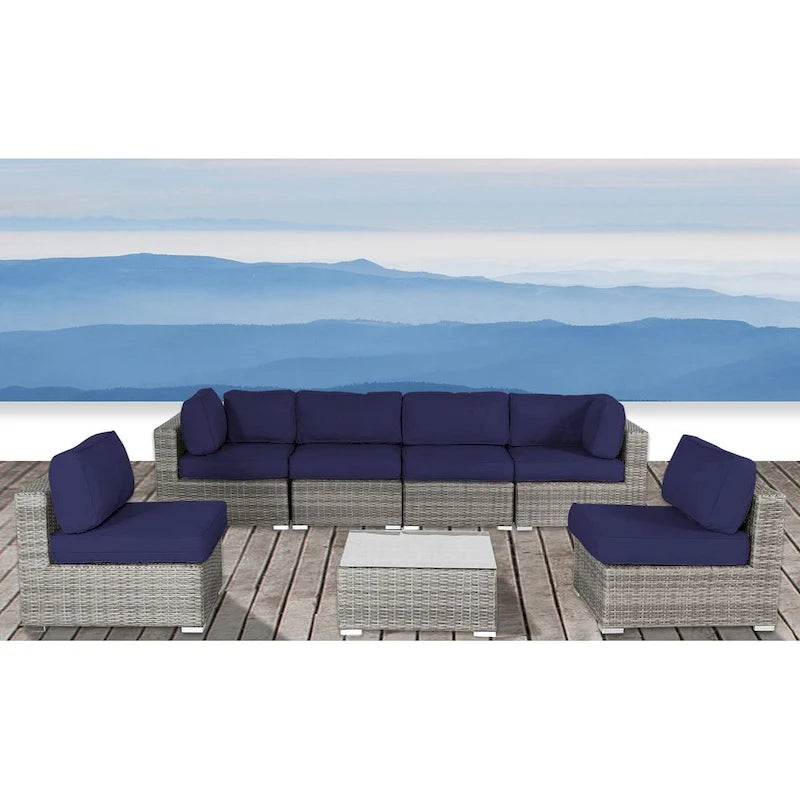 LSI Verona Wicker 7-piece Conversation Group with Cushion