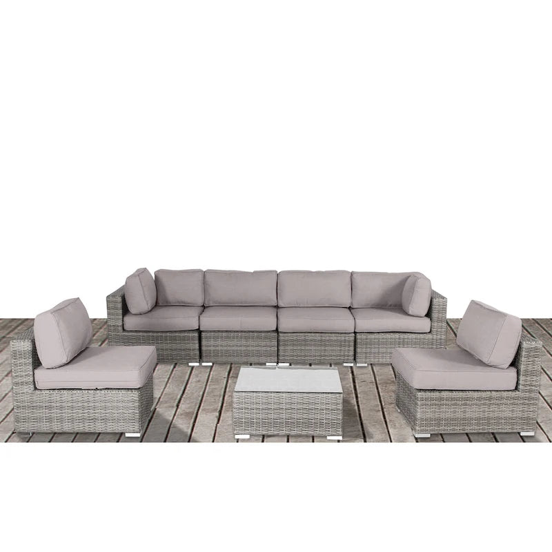 LSI Verona Wicker 7-piece Conversation Group with Cushion