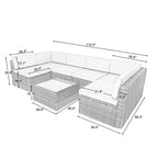 7 Piece Patio Furniture Sets Outdoor Sectional Sofa