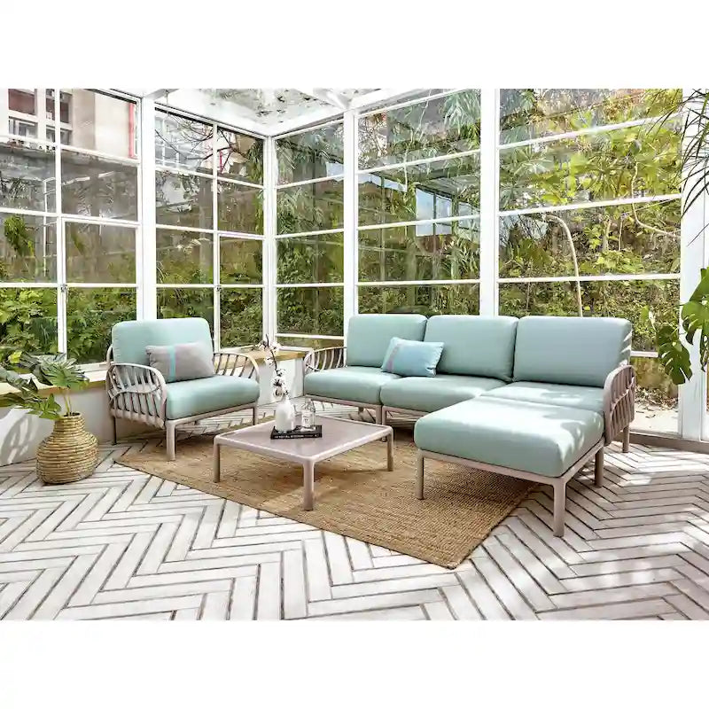 Laurel Resin All Weather Ottoman with Cushion