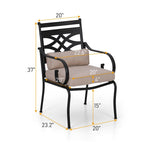 MAISON ARTS 7/5-piece Patio Dining Set, 6 Metal Patio Dining Chairs and 1 Metal Dining Table