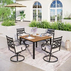 MAISON ARTS 7/5-piece Patio Dining Set, 6 Metal Patio Dining Chairs and 1 Metal Dining Table
