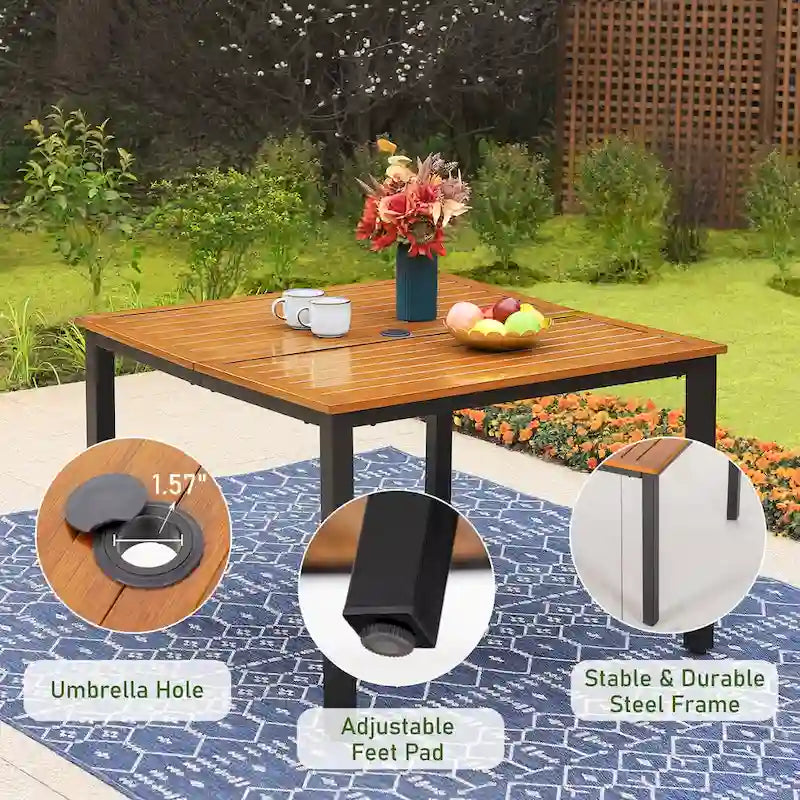 MAISON ARTS 7/5-piece Patio Dining Set, 6 Metal Patio Dining Chairs and 1 Metal Dining Table