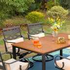 MAISON ARTS 7/5-piece Patio Dining Set, 6 Metal Patio Dining Chairs and 1 Metal Dining Table