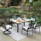MAISON ARTS 7/5-piece Patio Dining Set, 6 Metal Patio Dining Chairs and 1 Metal Dining Table