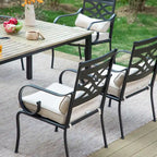 MAISON ARTS 7/5-piece Patio Dining Set, 6 Metal Patio Dining Chairs and 1 Metal Dining Table