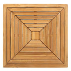 Winston Nico Antique Chestnut with Natural Teak Wood Chat Table