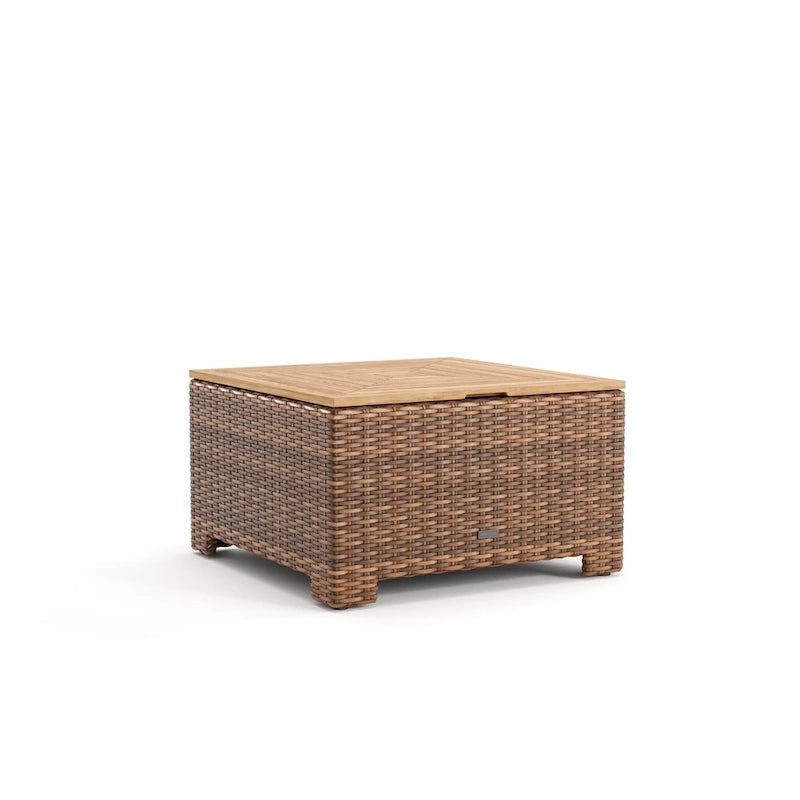 Winston Nico Antique Chestnut with Natural Teak Wood Chat Table