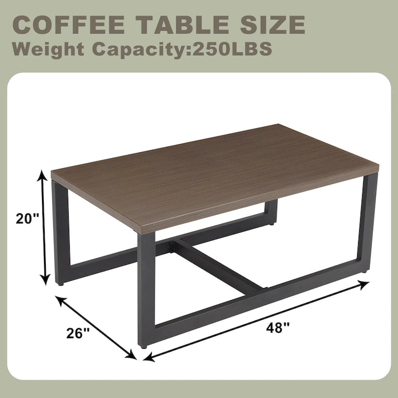 Patio Coffee Table Outdoor Metal Steel Table