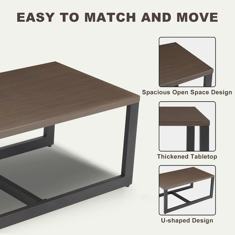 Patio Coffee Table Outdoor Metal Steel Table