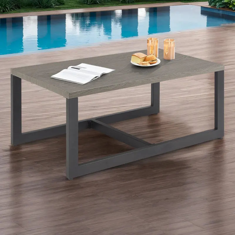 Patio Coffee Table Outdoor Metal Steel Table
