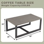 Patio Coffee Table Outdoor Metal Steel Table