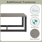 Patio Coffee Table Outdoor Metal Steel Table
