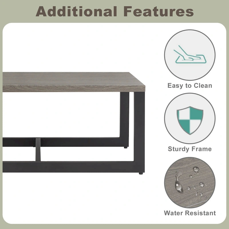 Patio Coffee Table Outdoor Metal Steel Table