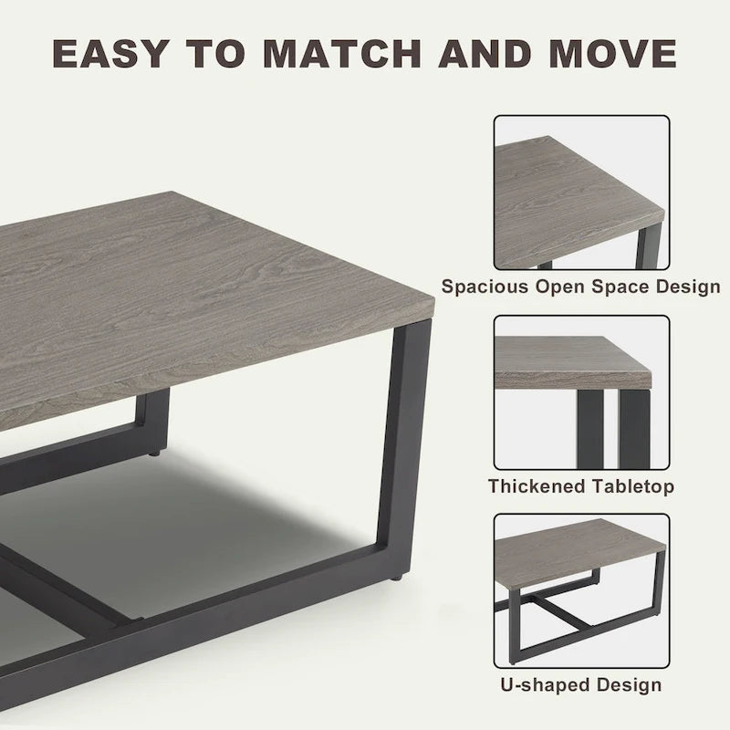 Patio Coffee Table Outdoor Metal Steel Table