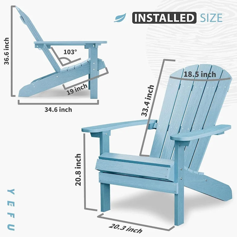 WINSOON All Weather HIPS Outdoor Plastic Adirondack Chair