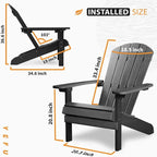 WINSOON All Weather HIPS Outdoor Plastic Adirondack Chair
