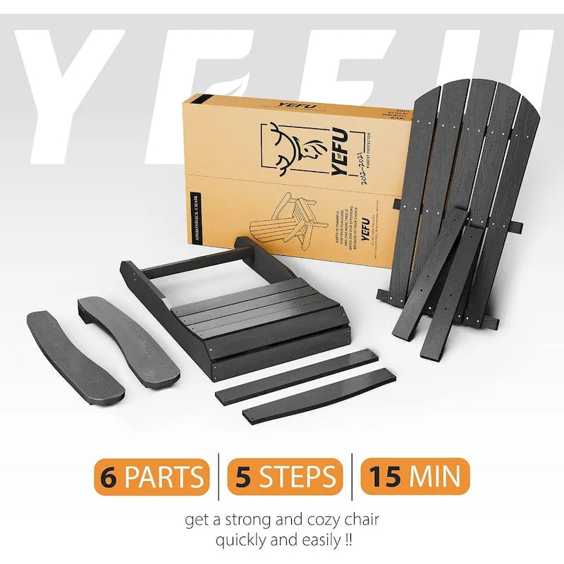 WINSOON All Weather HIPS Outdoor Plastic Adirondack Chair