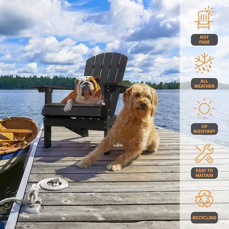 WINSOON All Weather HIPS Outdoor Plastic Adirondack Chair