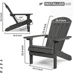 WINSOON All Weather HIPS Outdoor Plastic Adirondack Chair