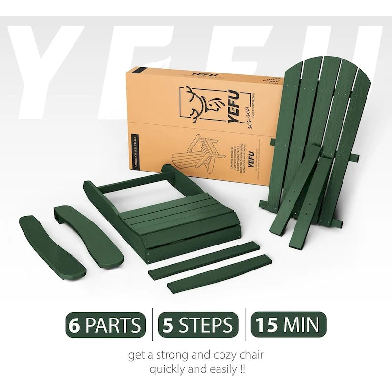 WINSOON All Weather HIPS Outdoor Plastic Adirondack Chair