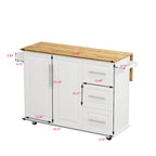 Kitchen Island Cart with 2 Door Cabinet and 3 Drawers
