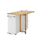 Kitchen Island Cart with 2 Door Cabinet and 3 Drawers