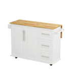 Kitchen Island Cart with 2 Door Cabinet and 3 Drawers