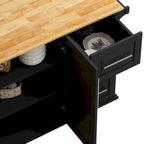 Kitchen Island Cart with 2 Door Cabinet and 3 Drawers